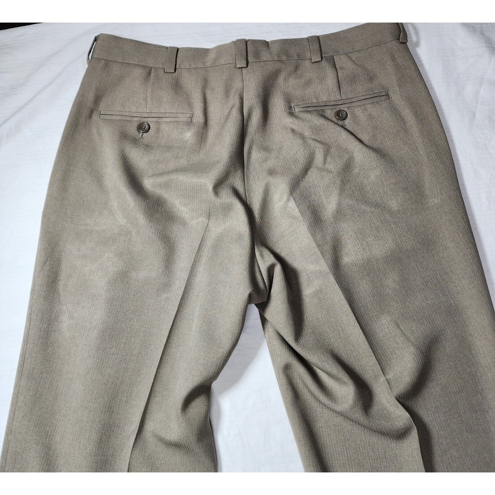 Kenneth Cole Pants Mens Size 34x34 Khaki Casual Button Zip Flat Front Belt Loops - Picture 9 of 16